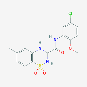 B2441390 N-(5-chloro-2-methoxyphenyl)-6-methyl-3,4-dihydro-2H-1,2,4-benzothiadiazine-3-carboxamide 1,1-dioxide CAS No. 941982-69-0