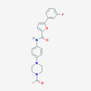 molecular formula C23H22FN3O3 B244140 N-[4-(4-acetyl-1-piperazinyl)phenyl]-5-(3-fluorophenyl)-2-furamide 