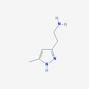 molecular formula C6H11N3 B2441400 2-(3-甲基-1H-吡唑-5-基)乙胺 CAS No. 54055-40-2