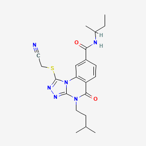 N-(sec-butyl)-1-((cyanomethyl)thio)-4-isopentyl-5-oxo-4,5-dihydro-[1,2,4]triazolo[4,3-a]quinazoline-8-carboxamide