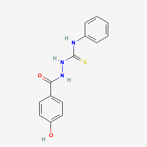 molecular formula C14H13N3O2S B2441407 1-(4-Hydroxybenzoyl)-4-phenyl-3-thiosemicarbazide CAS No. 26036-25-9