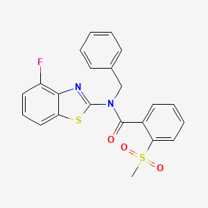 molecular formula C22H17FN2O3S2 B2441414 N-benzyl-N-(4-fluorobenzo[d]thiazol-2-yl)-2-(methylsulfonyl)benzamide CAS No. 941967-40-4