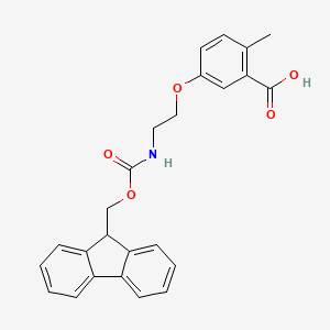 molecular formula C25H23NO5 B2441419 5-[2-(9H-Fluoren-9-ylmethoxycarbonylamino)ethoxy]-2-methylbenzoic acid CAS No. 2413899-32-6
