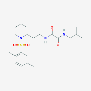 molecular formula C21H33N3O4S B2441420 N1-(2-(1-((2,5-二甲苯基)磺酰基)哌啶-2-基)乙基)-N2-异丁基草酰胺 CAS No. 898426-69-2
