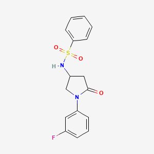 N-(1-(3-fluorophenyl)-5-oxopyrrolidin-3-yl)benzenesulfonamide