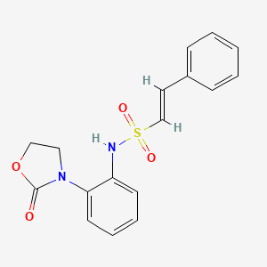 molecular formula C17H16N2O4S B2441425 (E)-N-[2-(2-oxo-1,3-oxazolidin-3-yl)phenyl]-2-phenylethenesulfonamide CAS No. 1311997-35-9