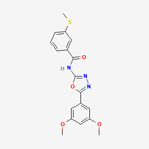 N-[5-(3,5-dimethoxyphenyl)-1,3,4-oxadiazol-2-yl]-3-methylsulfanylbenzamide