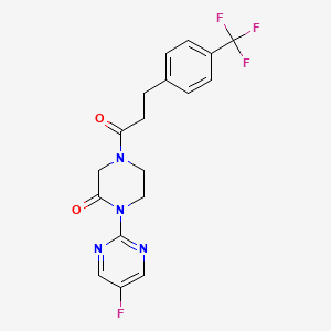 1-(5-Fluoropyrimidin-2-yl)-4-[3-[4-(trifluoromethyl)phenyl]propanoyl]piperazin-2-one