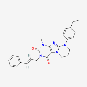 3-cinnamyl-9-(4-ethylphenyl)-1-methyl-6,7,8,9-tetrahydropyrimido[2,1-f]purine-2,4(1H,3H)-dione