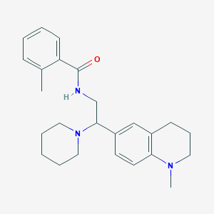 2-methyl-N-(2-(1-methyl-1,2,3,4-tetrahydroquinolin-6-yl)-2-(piperidin-1-yl)ethyl)benzamide