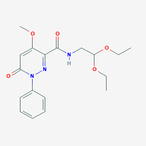 molecular formula C18H23N3O5 B2441444 N-(2,2-diethoxyethyl)-4-methoxy-6-oxo-1-phenyl-1,6-dihydropyridazine-3-carboxamide CAS No. 921516-25-8