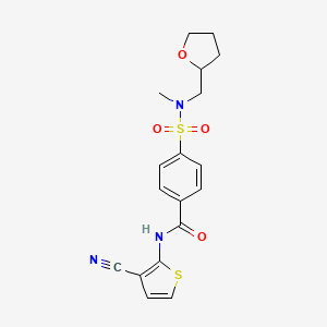 N-(3-cyanothiophen-2-yl)-4-(N-methyl-N-((tetrahydrofuran-2-yl)methyl)sulfamoyl)benzamide