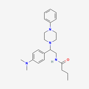 molecular formula C24H34N4O B2441448 N-(2-(4-(二甲氨基)苯基)-2-(4-苯基哌嗪-1-基)乙基)丁酰胺 CAS No. 946218-44-6