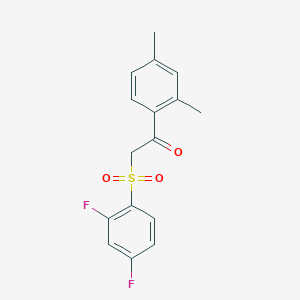molecular formula C16H14F2O3S B2441464 2-[(2,4-Difluorophenyl)sulfonyl]-1-(2,4-dimethylphenyl)ethanone CAS No. 1326923-22-1