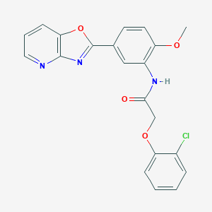 2-(2-chlorophenoxy)-N-(2-methoxy-5-[1,3]oxazolo[4,5-b]pyridin-2-ylphenyl)acetamide
