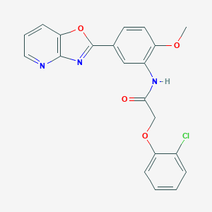 molecular formula C21H16ClN3O4 B244148 2-(2-chlorophenoxy)-N-(2-methoxy-5-[1,3]oxazolo[4,5-b]pyridin-2-ylphenyl)acetamide 