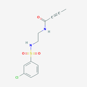 N-(2-((3-chlorophenyl)sulfonamido)ethyl)but-2-ynamide