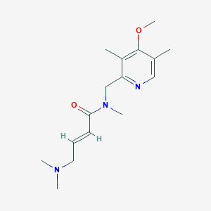 (E)-4-(Dimethylamino)-N-[(4-methoxy-3,5-dimethylpyridin-2-yl)methyl]-N-methylbut-2-enamide