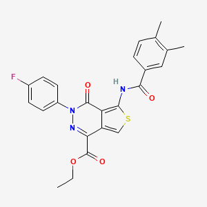 Ethyl 5-[(3,4-dimethylbenzoyl)amino]-3-(4-fluorophenyl)-4-oxothieno[3,4-d]pyridazine-1-carboxylate