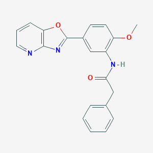 molecular formula C21H17N3O3 B244151 N-[2-methoxy-5-([1,3]oxazolo[4,5-b]pyridin-2-yl)phenyl]-2-phenylacetamide 