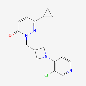 molecular formula C16H17ClN4O B2441510 2-{[1-(3-Chloropyridin-4-yl)azetidin-3-yl]methyl}-6-cyclopropyl-2,3-dihydropyridazin-3-one CAS No. 2176125-90-7