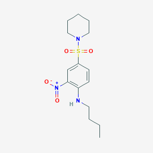 N-butyl-2-nitro-4-(piperidin-1-ylsulfonyl)aniline