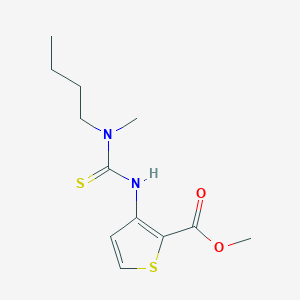 molecular formula C12H18N2O2S2 B2441520 Methyl 3-({[butyl(methyl)amino]carbonothioyl}amino)thiophene-2-carboxylate CAS No. 892275-75-1