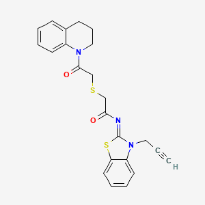 (Z)-2-((2-(3,4-dihydroquinolin-1(2H)-yl)-2-oxoethyl)thio)-N-(3-(prop-2-yn-1-yl)benzo[d]thiazol-2(3H)-ylidene)acetamide