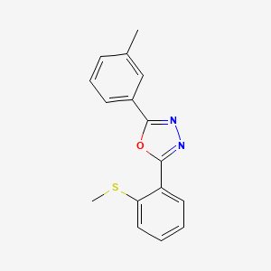 molecular formula C16H14N2OS B2441537 2-(3-甲基苯基)-5-[2-(甲硫基)苯基]-1,3,4-恶二唑 CAS No. 339013-70-6