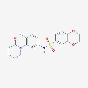 N-[4-methyl-3-(2-oxopiperidin-1-yl)phenyl]-2,3-dihydro-1,4-benzodioxine-6-sulfonamide
