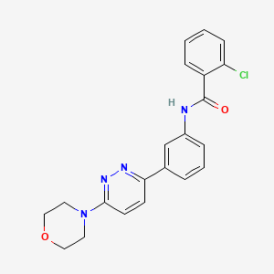 2-chloro-N-[3-(6-morpholin-4-ylpyridazin-3-yl)phenyl]benzamide