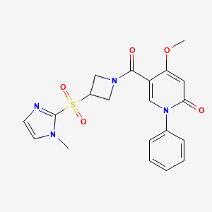4-methoxy-5-(3-((1-methyl-1H-imidazol-2-yl)sulfonyl)azetidine-1-carbonyl)-1-phenylpyridin-2(1H)-one