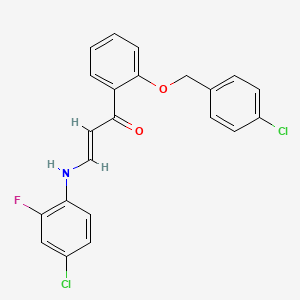 (E)-1-{2-[(4-chlorobenzyl)oxy]phenyl}-3-(4-chloro-2-fluoroanilino)-2-propen-1-one