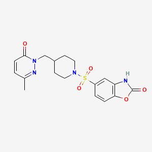 5-({4-[(3-Methyl-6-oxo-1,6-dihydropyridazin-1-yl)methyl]piperidin-1-yl}sulfonyl)-2,3-dihydro-1,3-benzoxazol-2-one