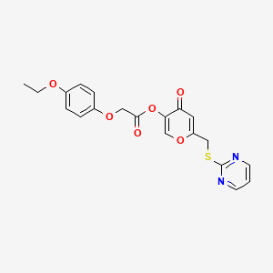 [4-Oxo-6-(pyrimidin-2-ylsulfanylmethyl)pyran-3-yl] 2-(4-ethoxyphenoxy)acetate