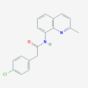 molecular formula C18H15ClN2O B244157 2-(4-chlorophenyl)-N-(2-methyl-8-quinolinyl)acetamide 