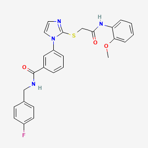 N-(4-fluorobenzyl)-3-(2-((2-((2-methoxyphenyl)amino)-2-oxoethyl)thio)-1H-imidazol-1-yl)benzamide