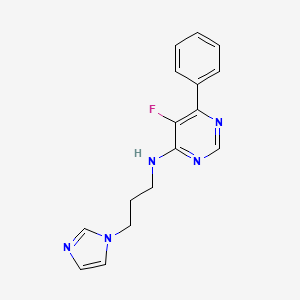 5-Fluoro-N-(3-imidazol-1-ylpropyl)-6-phenylpyrimidin-4-amine