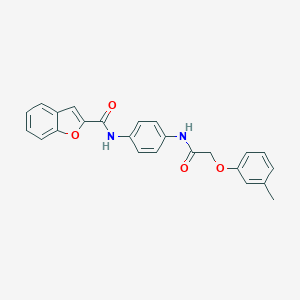 molecular formula C24H20N2O4 B244159 N-(4-{[2-(3-methylphenoxy)acetyl]amino}phenyl)-1-benzofuran-2-carboxamide 