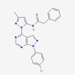 N-(1-(1-(4-chlorophenyl)-1H-pyrazolo[3,4-d]pyrimidin-4-yl)-3-methyl-1H-pyrazol-5-yl)-2-phenylacetamide