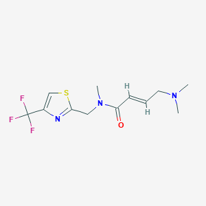 molecular formula C12H16F3N3OS B2441596 (E)-4-(Dimethylamino)-N-methyl-N-[[4-(trifluoromethyl)-1,3-thiazol-2-yl]methyl]but-2-enamide CAS No. 2411333-15-6