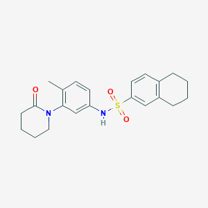 molecular formula C22H26N2O3S B2441603 N-[4-methyl-3-(2-oxopiperidin-1-yl)phenyl]-5,6,7,8-tetrahydronaphthalene-2-sulfonamide CAS No. 941893-63-6
