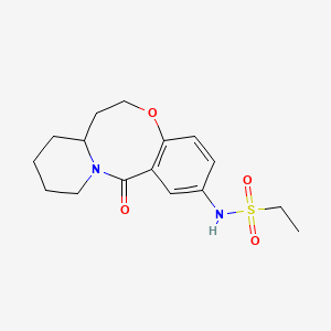 molecular formula C16H22N2O4S B2441604 N-(13-氧代-6,7,7a,8,9,10,11,13-八氢苯并[b]吡啶并[1,2-e][1,5]恶嗪-2-基)乙磺酰胺 CAS No. 1226453-42-4