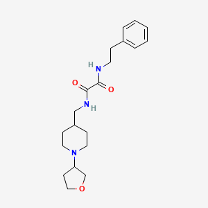 molecular formula C20H29N3O3 B2441605 N1-phenethyl-N2-((1-(tetrahydrofuran-3-yl)piperidin-4-yl)methyl)oxalamide CAS No. 2034607-81-1