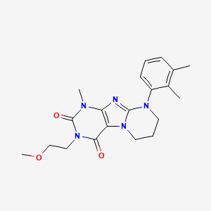 molecular formula C20H25N5O3 B2441606 9-(2,3-dimethylphenyl)-3-(2-methoxyethyl)-1-methyl-6,7,8,9-tetrahydropyrimido[2,1-f]purine-2,4(1H,3H)-dione CAS No. 923399-52-4