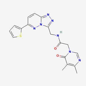 molecular formula C18H17N7O2S B2441607 2-(4,5-dimethyl-6-oxopyrimidin-1(6H)-yl)-N-((6-(thiophen-2-yl)-[1,2,4]triazolo[4,3-b]pyridazin-3-yl)methyl)acetamide CAS No. 1903159-09-0