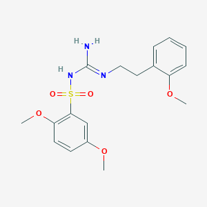 molecular formula C18H23N3O5S B2441608 1-(2,5-Dimethoxyphenyl)sulfonyl-2-[2-(2-methoxyphenyl)ethyl]guanidine CAS No. 869075-63-8