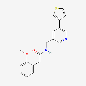 molecular formula C19H18N2O2S B2441611 2-(2-methoxyphenyl)-N-((5-(thiophen-3-yl)pyridin-3-yl)methyl)acetamide CAS No. 1795480-68-0