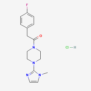 2-(4-fluorophenyl)-1-(4-(1-methyl-1H-imidazol-2-yl)piperazin-1-yl)ethanone hydrochloride