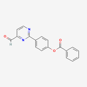 molecular formula C18H12N2O3 B2441620 4-(4-甲酰基-2-嘧啶基)苯苯甲酸酯 CAS No. 477870-75-0